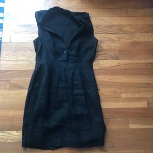 Theory black linen dress